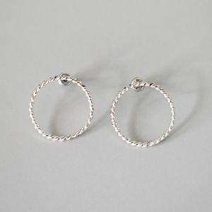 Silver Hoop Stud Earrings